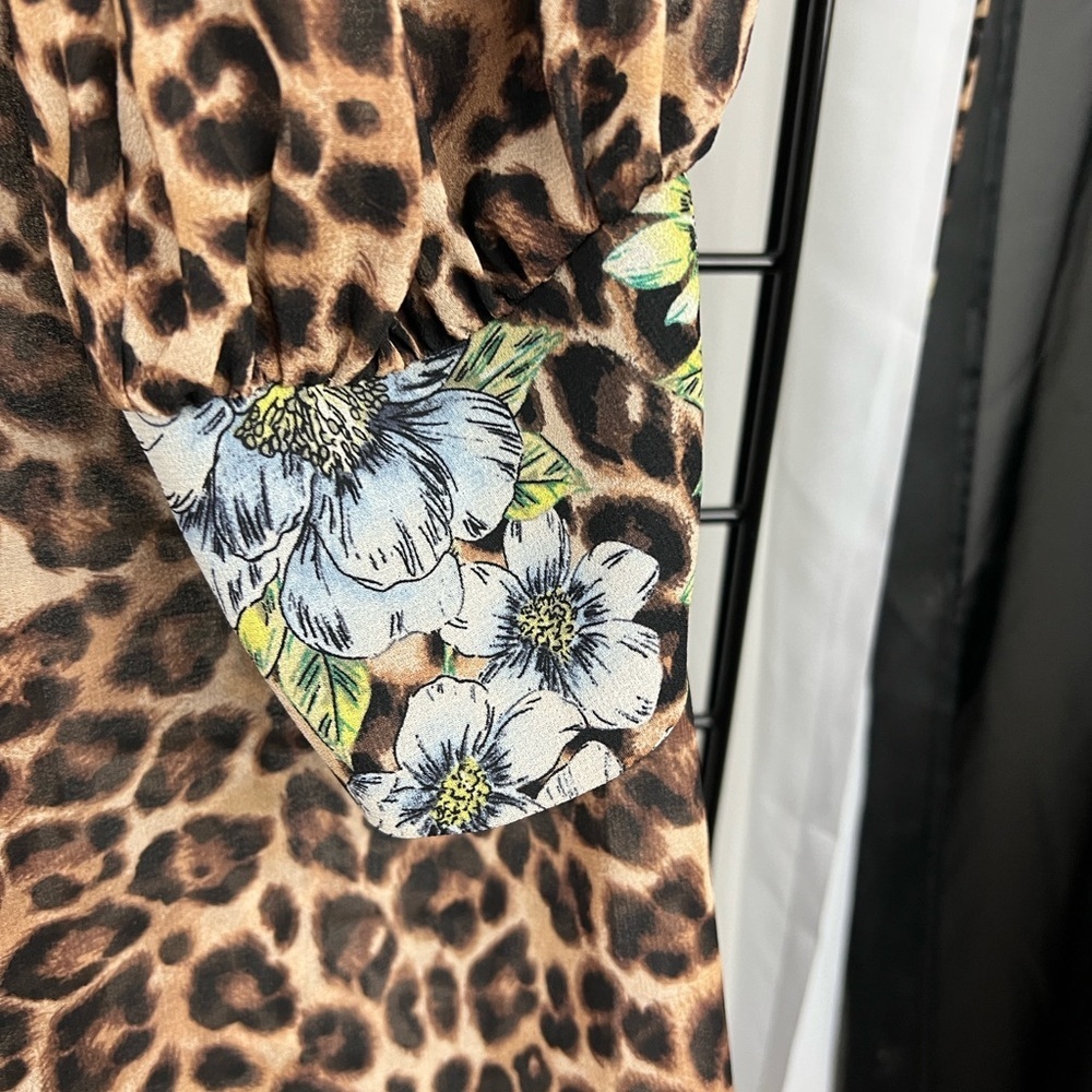 White House Black Market Leopard Print Long Sleeve Dress - Picture 5 of 14